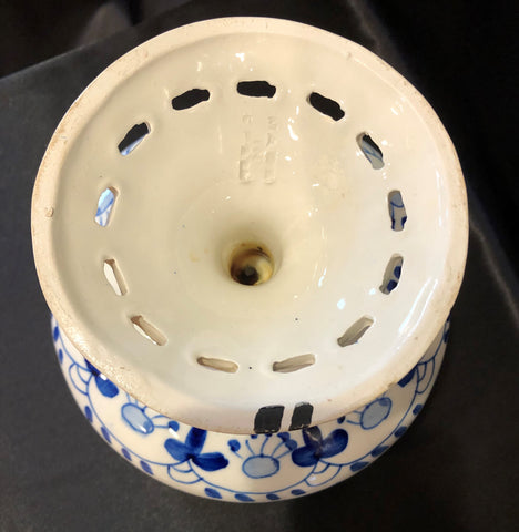 Image of Large Pierced Centerpiece Compote Bowl on Pedestal - Made in Spain