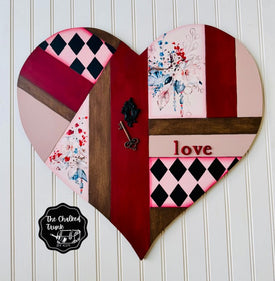 Barn Quilt Heart Door Hanger - Love