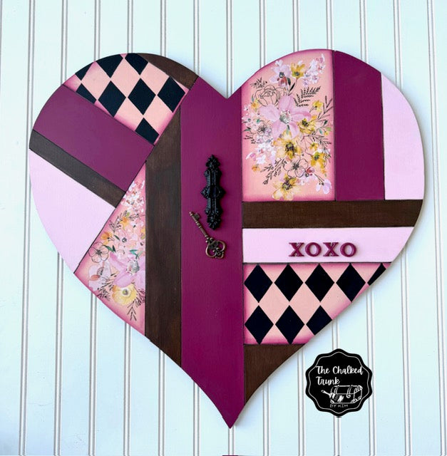 Barn Quilt Heart Door Hanger - XOXO