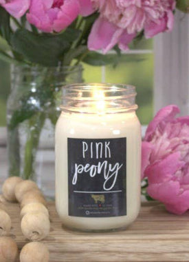 Pink Peony 13 oz. Mason Jar Candle