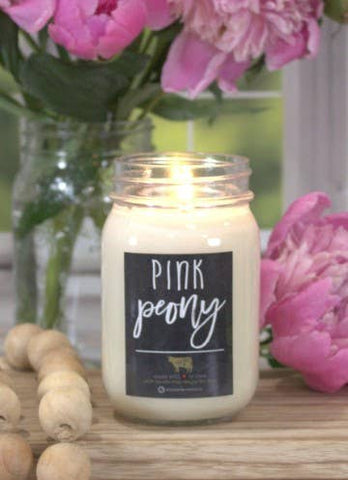 Image of Pink Peony 13 oz. Mason Jar Candle