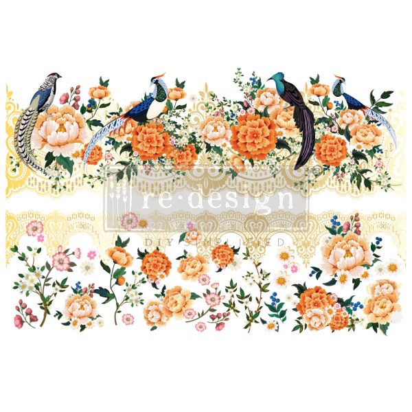 Cece Pheasants & Peonies Transfer