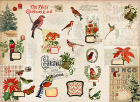 Christmas Flock Masterboard Decoupage Paper