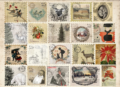 Christmas Postage Roycycled Decoupage Paper