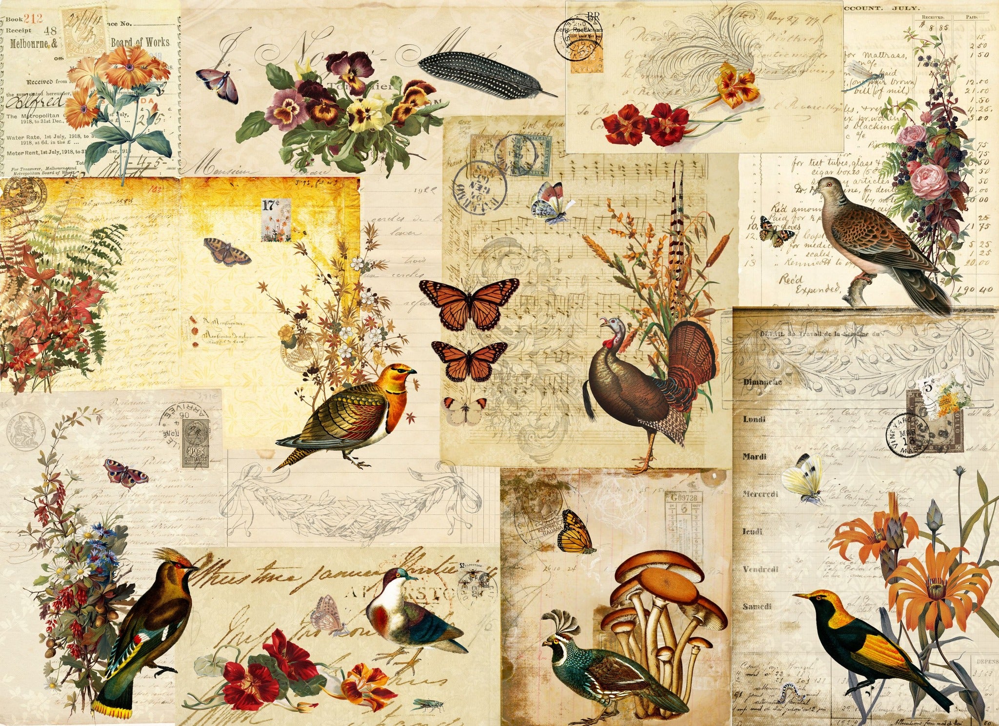 Fall Flock Decoupage Paper