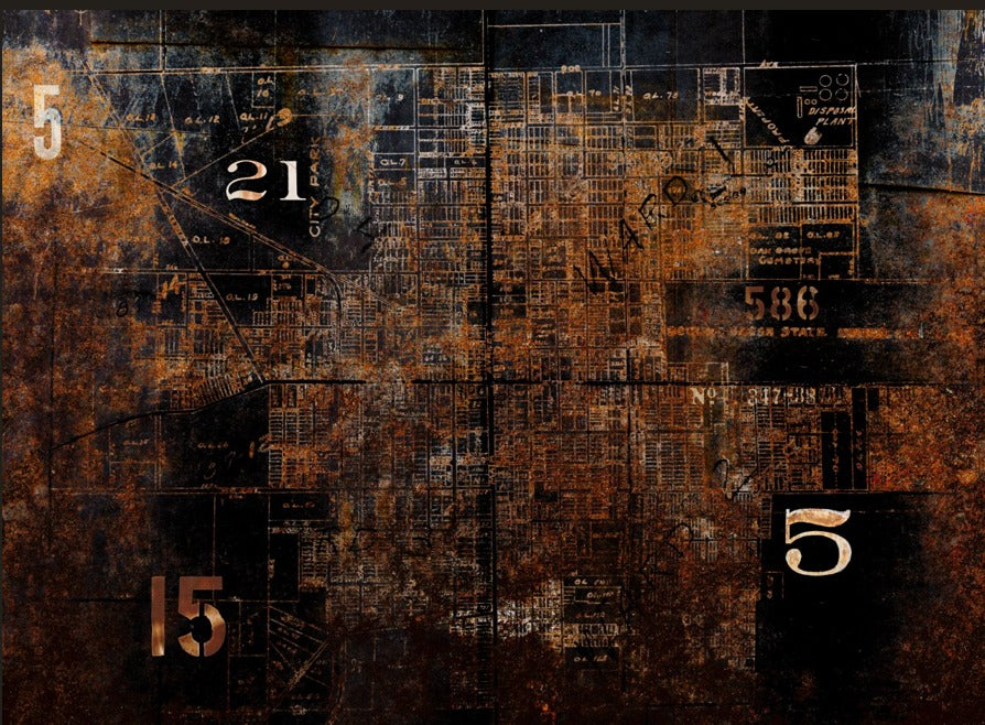 Industrial Map Decoupage Paper