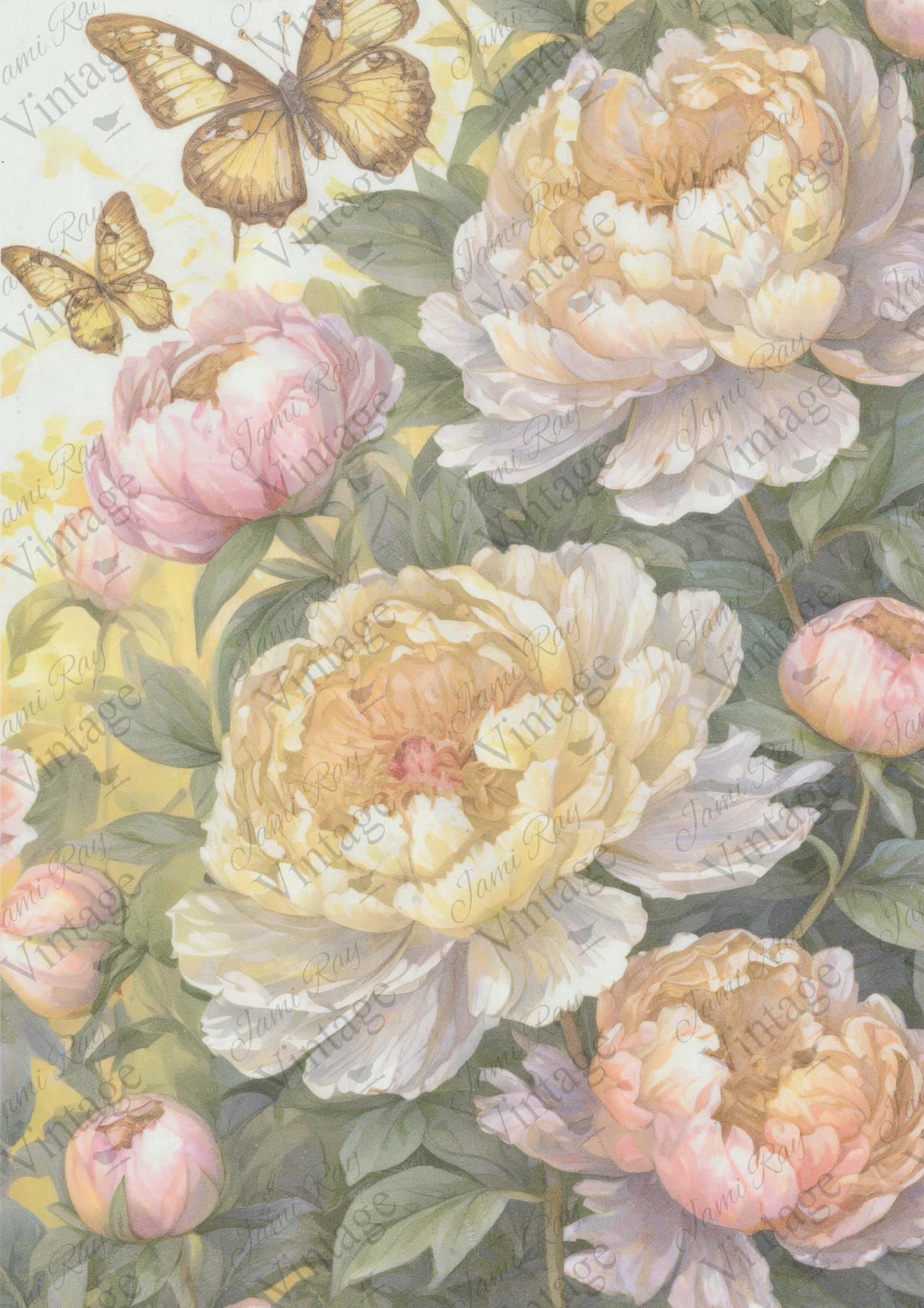 Peony Butterfly JRV Rice Paper
