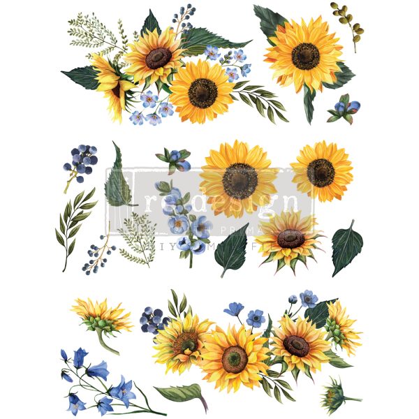 Sunflower Fields Decor Transfer