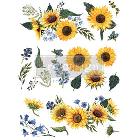 Sunflower Fields Decor Transfer
