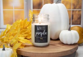 White Pumpkin 13 oz Mason Jar Candle