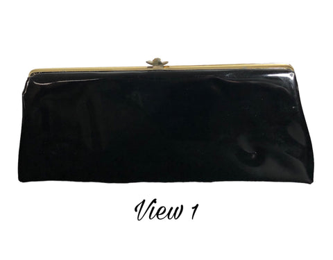 Image of Vintage Black Patent Leather Clutch