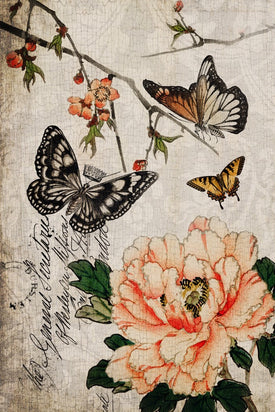 Butterfly Floral Roycyled Decoupage Paper
