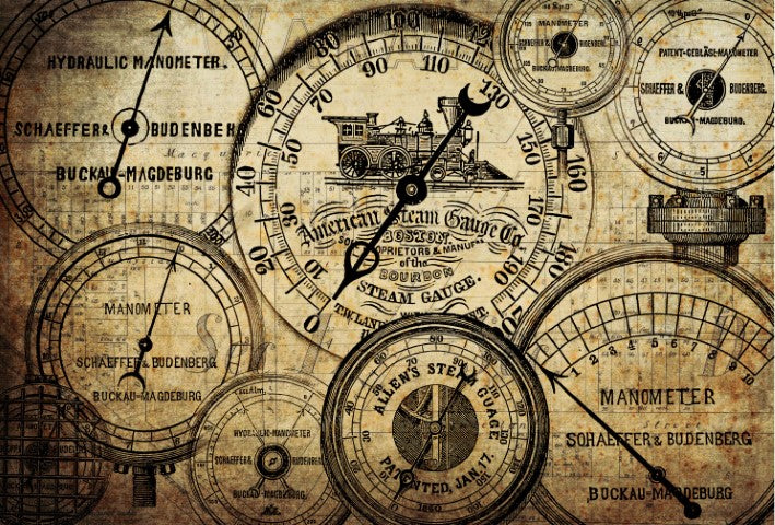 Grunge Meters Roycycled Decoupage Paper