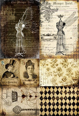 Dress Form Project Blocks Roycycled Decoupage Paper