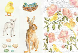 Spring Blocks Decoupage Paper