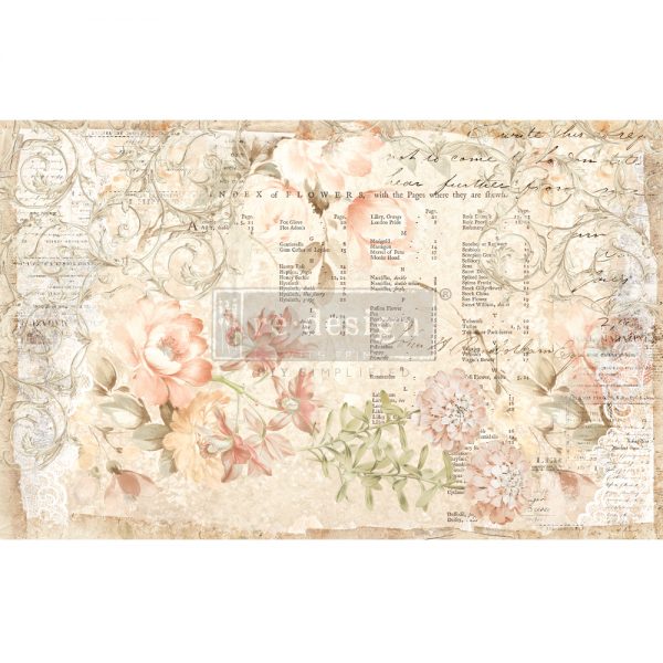 Floral Parchment Decoupage Paper