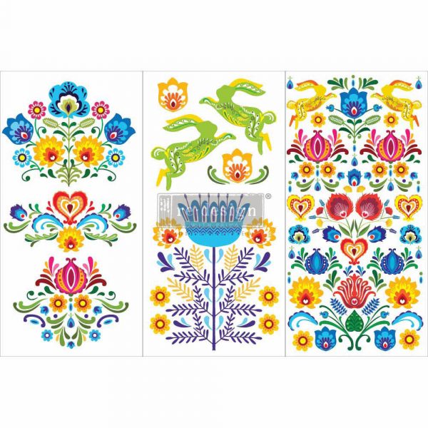 Floral Polish Decor Transfers