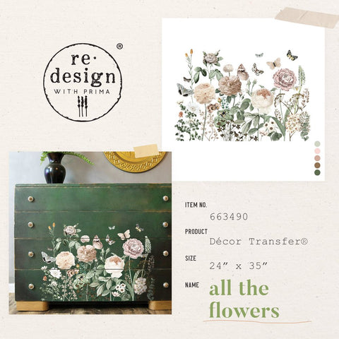 Image of All The Flowers Decor Transfer