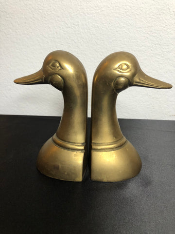 Image of VTG Brass Duck Head Bookends