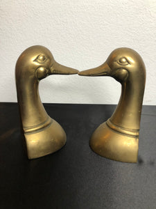 VTG Brass Duck Head Bookends
