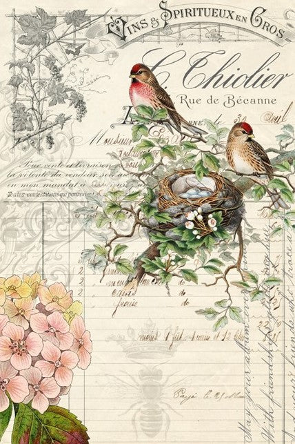 Bird Ephemera Roycycled Decoupage Paper