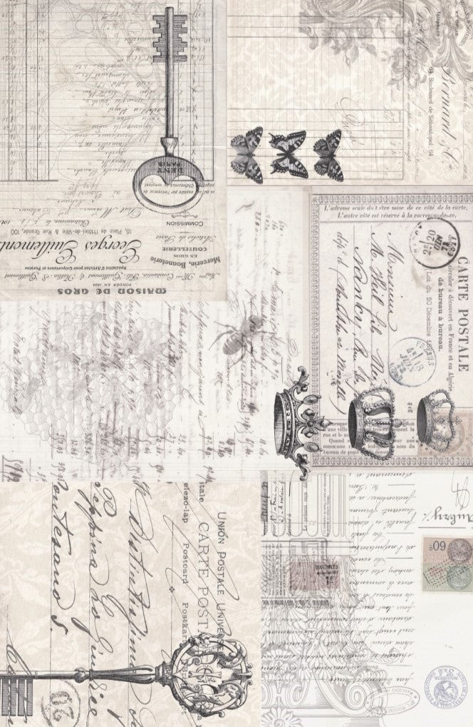 Ephemera Collage Roycycled Decoupage Paper