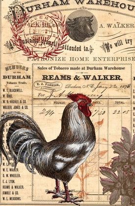 Rooster Ephemera Decoupage Paper