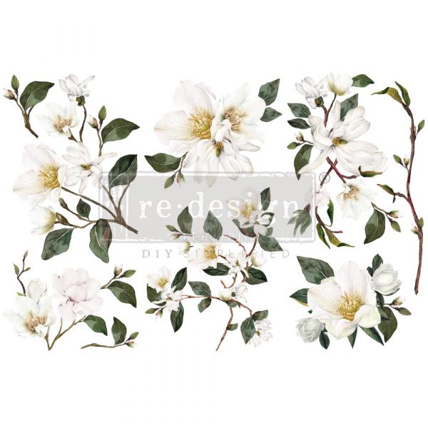 White Magnolia Decor Transfer